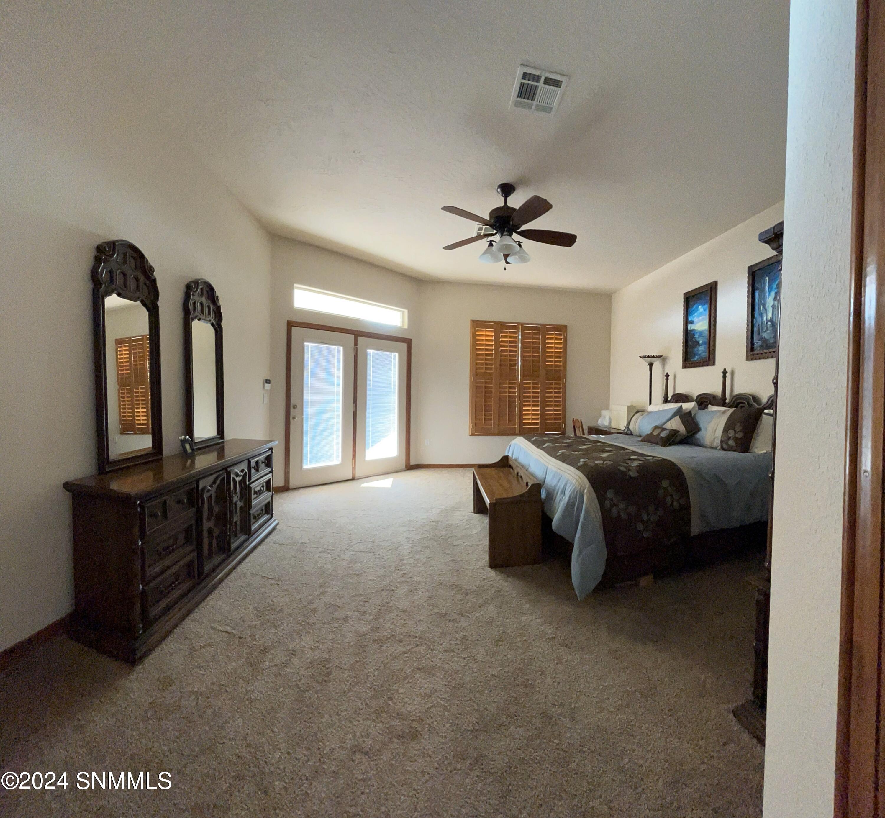 17. Master Bedroom with Ceiling Fan, Pla