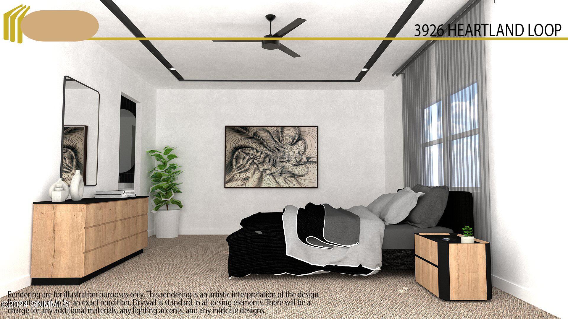 Bedroom Rendering, 3926 Heartland