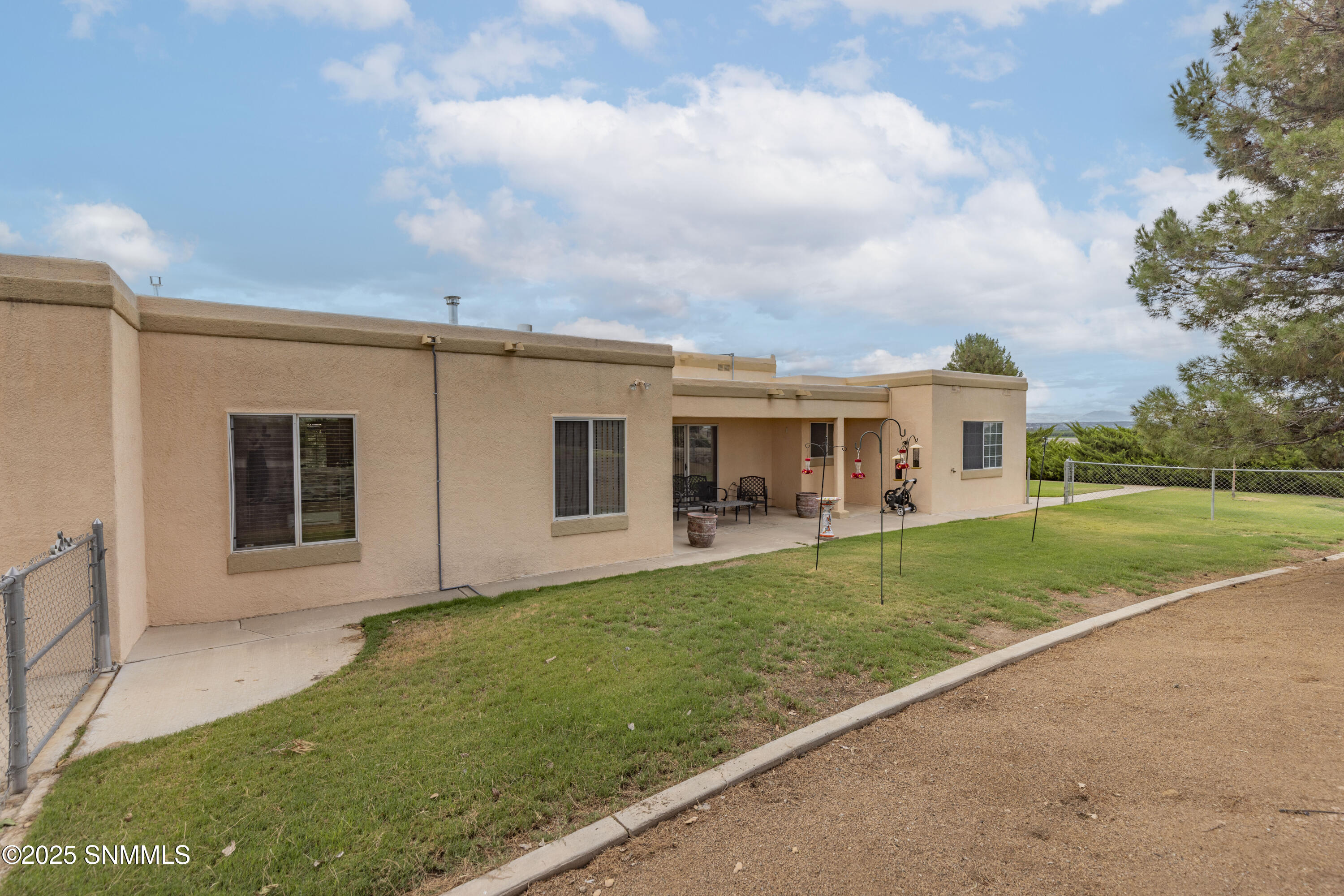 South facing patio and yard