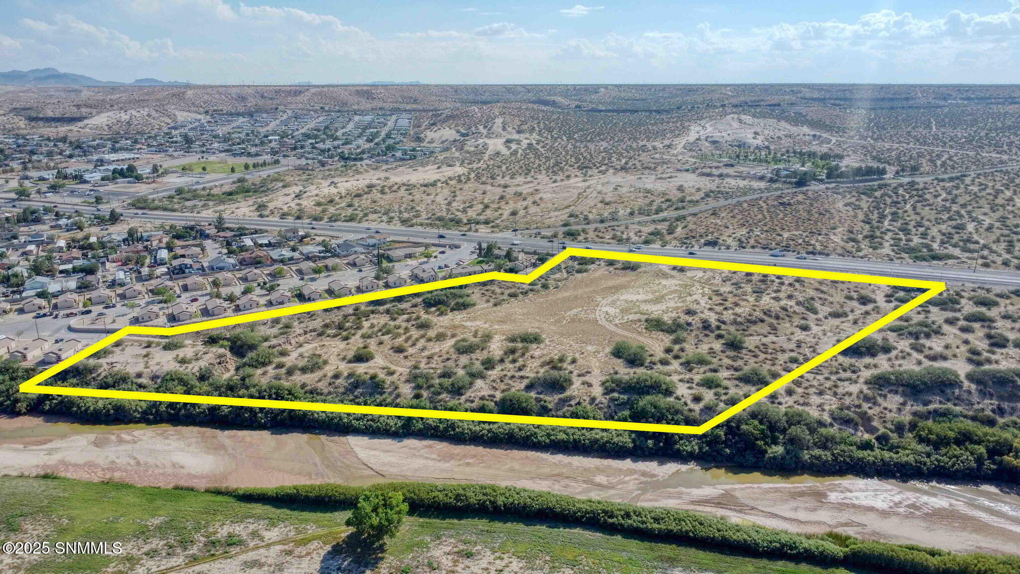 Aerial View with Boundary Highlighted