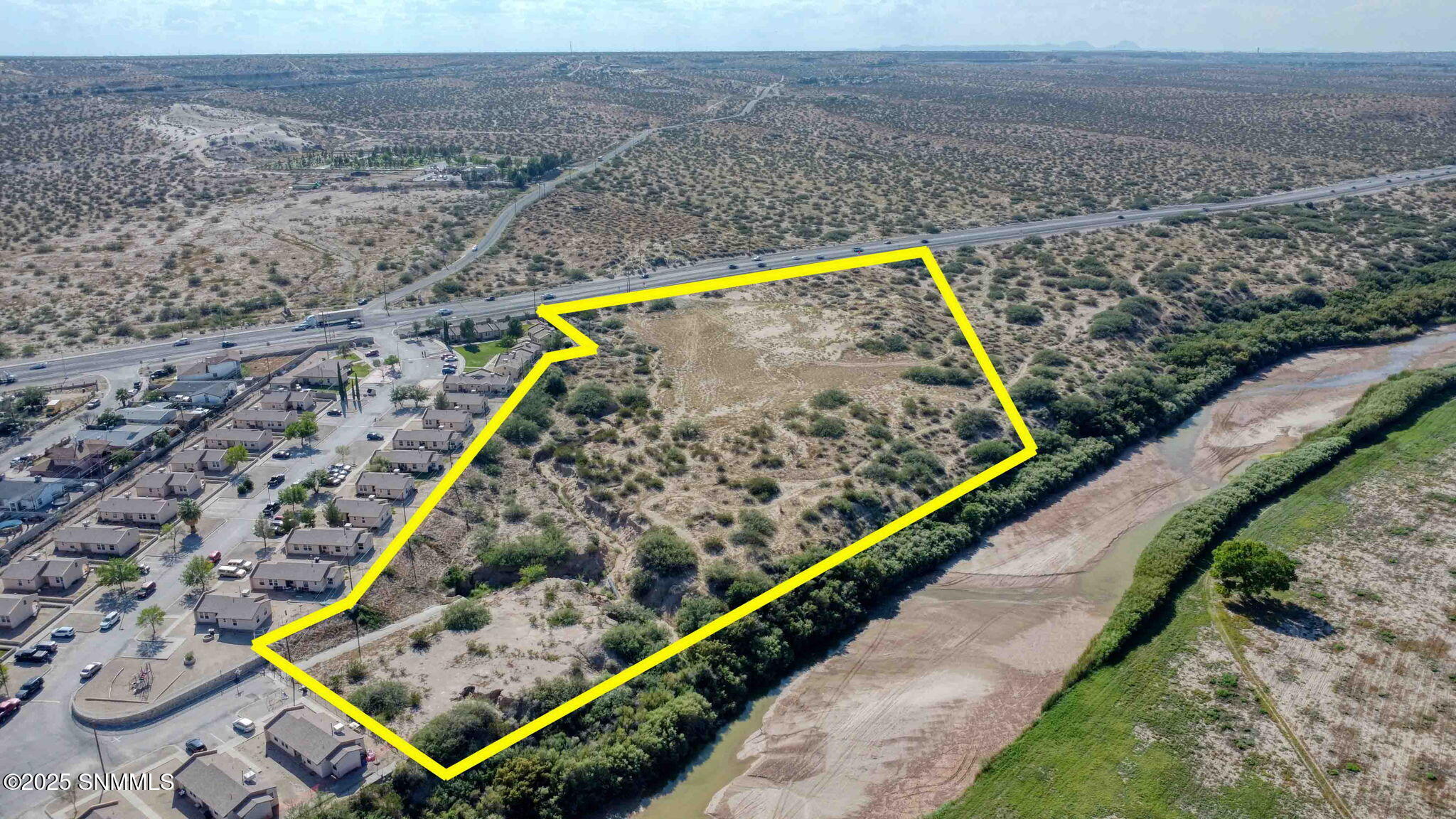 Aerial View with Boundary Highlighted