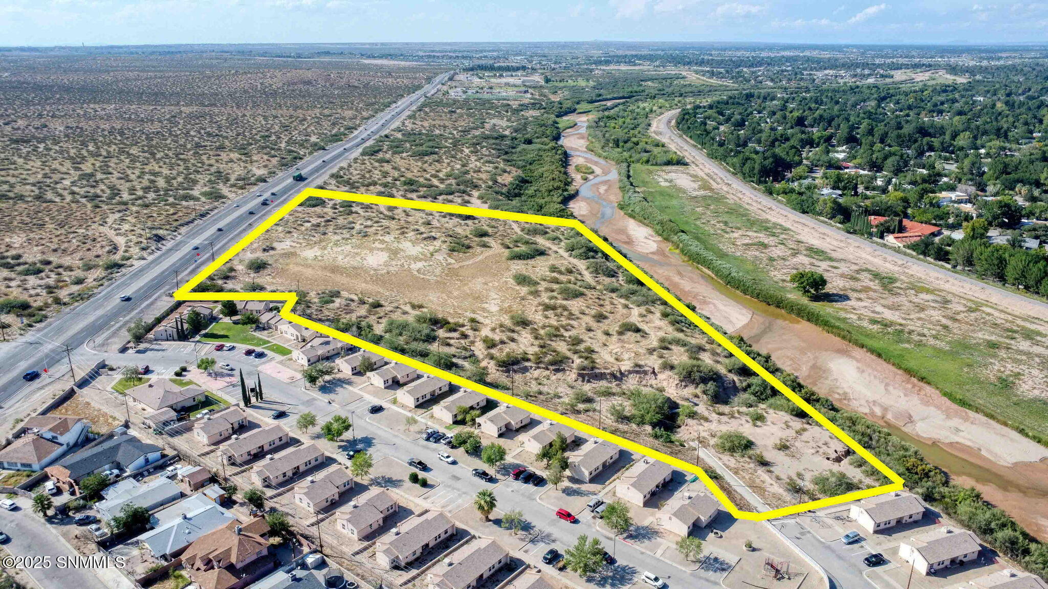 Aerial View with Boundary Highlighted