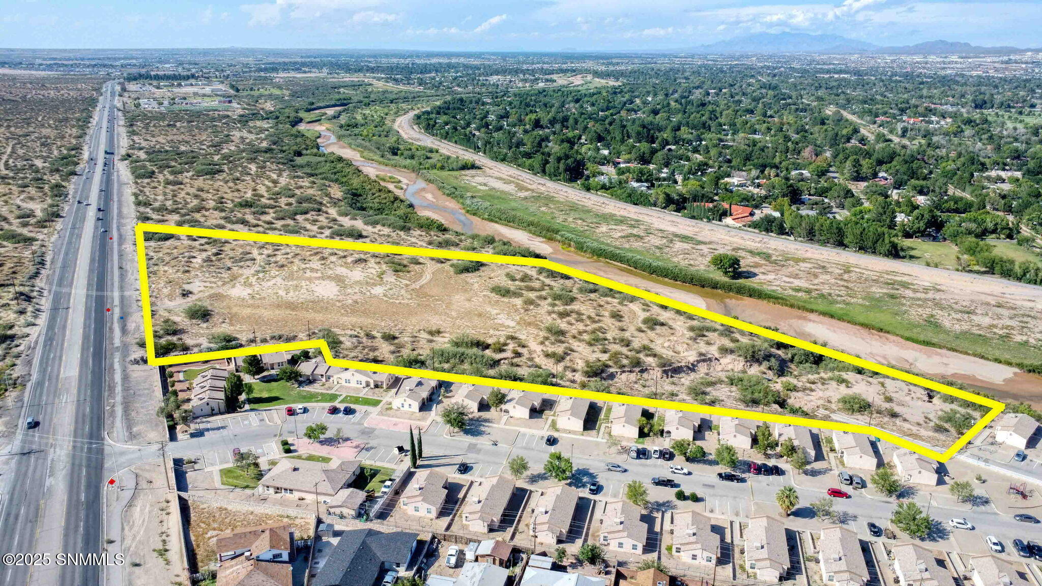 Aerial View with Boundary Highlighted