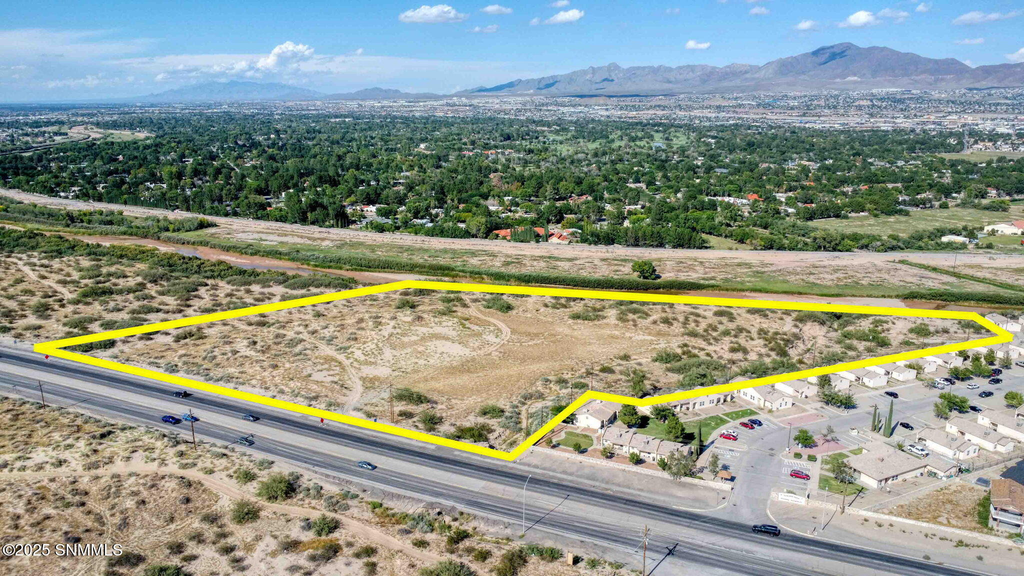 Aerial View with Boundary Highlighted