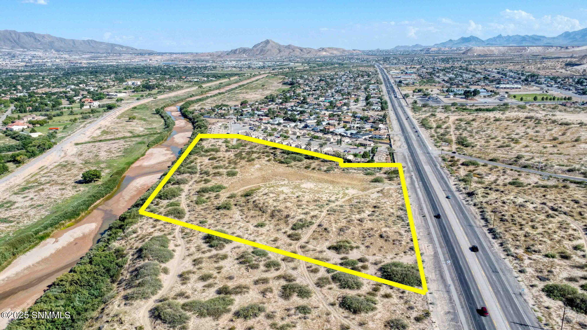 Aerial View with Boundary Highlighted