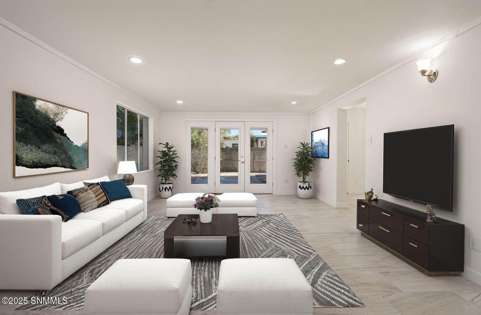 Walden family room virtually staged