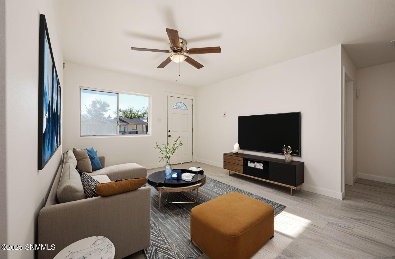 Walden living room virtually staged