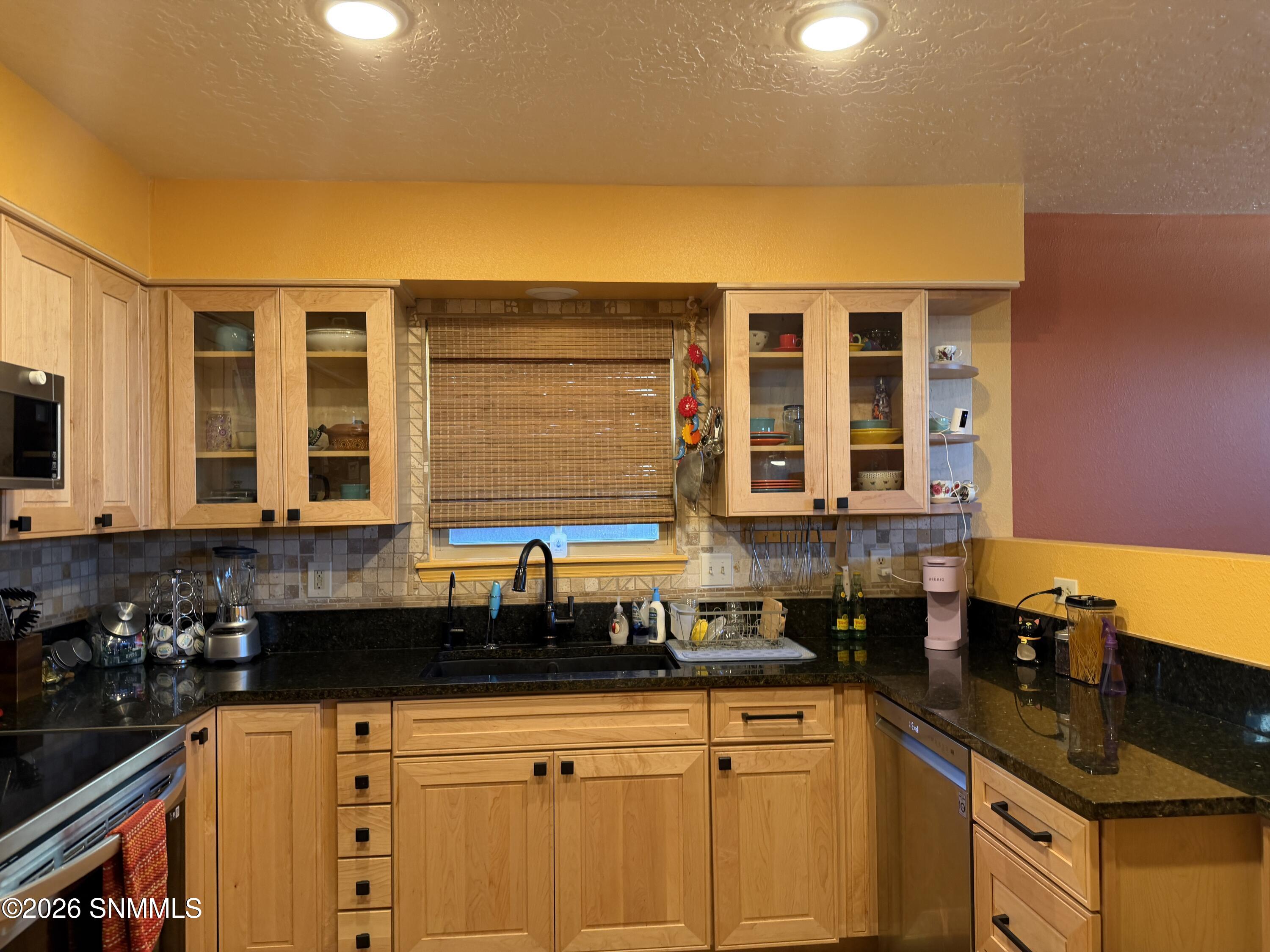 Granite counters in kitchen