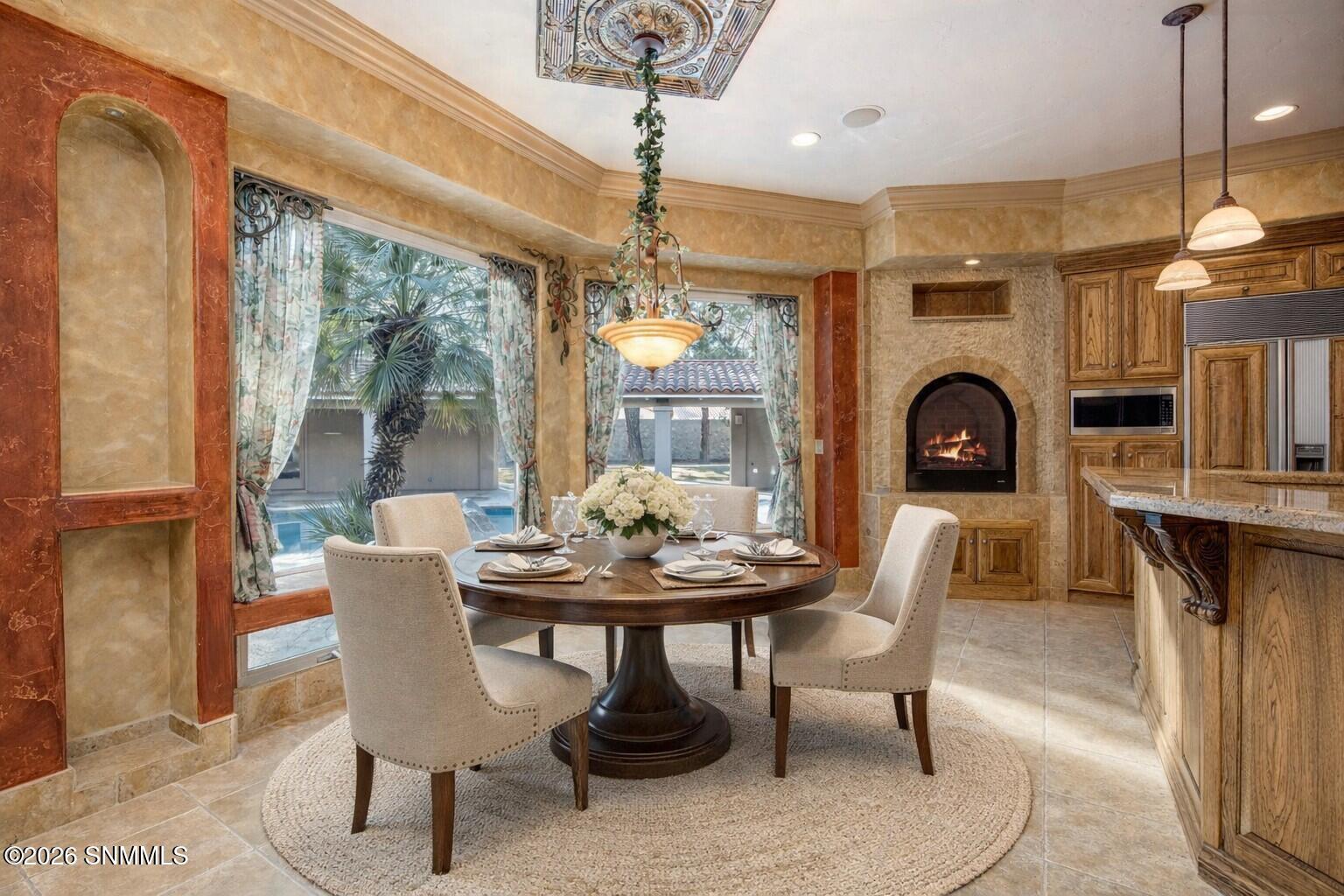 kitchen eating area virtually staged