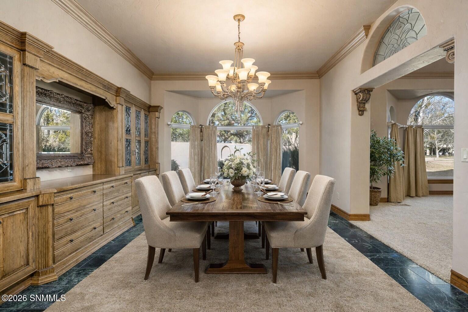 Dining room virtually staged