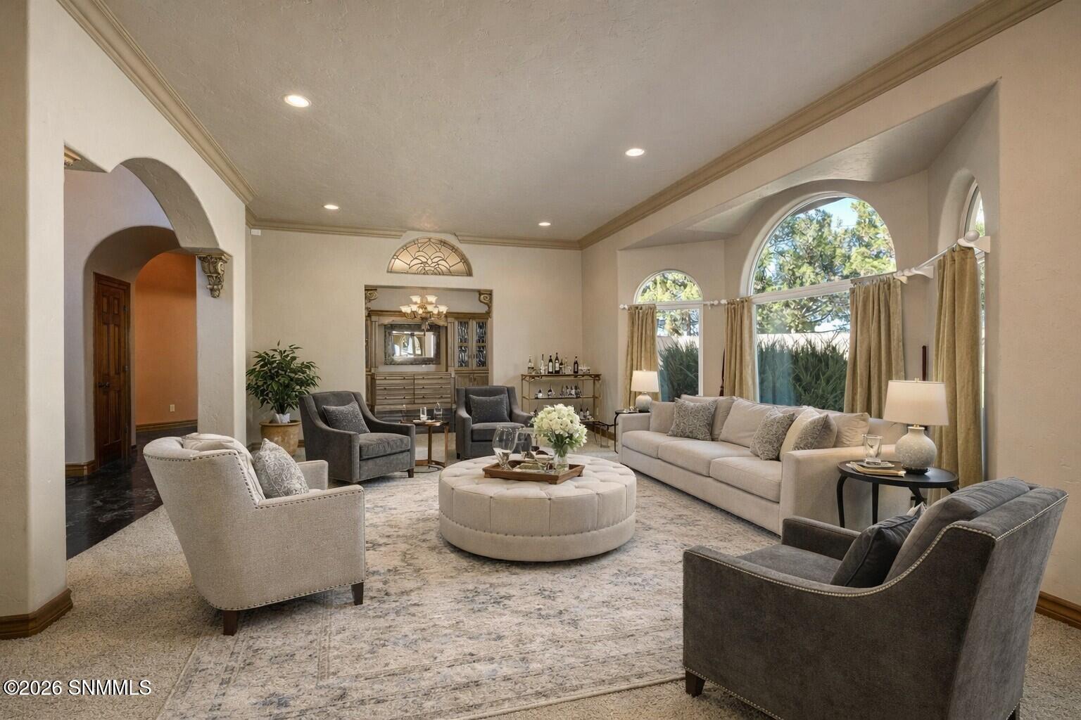 Formal living room virtually staged