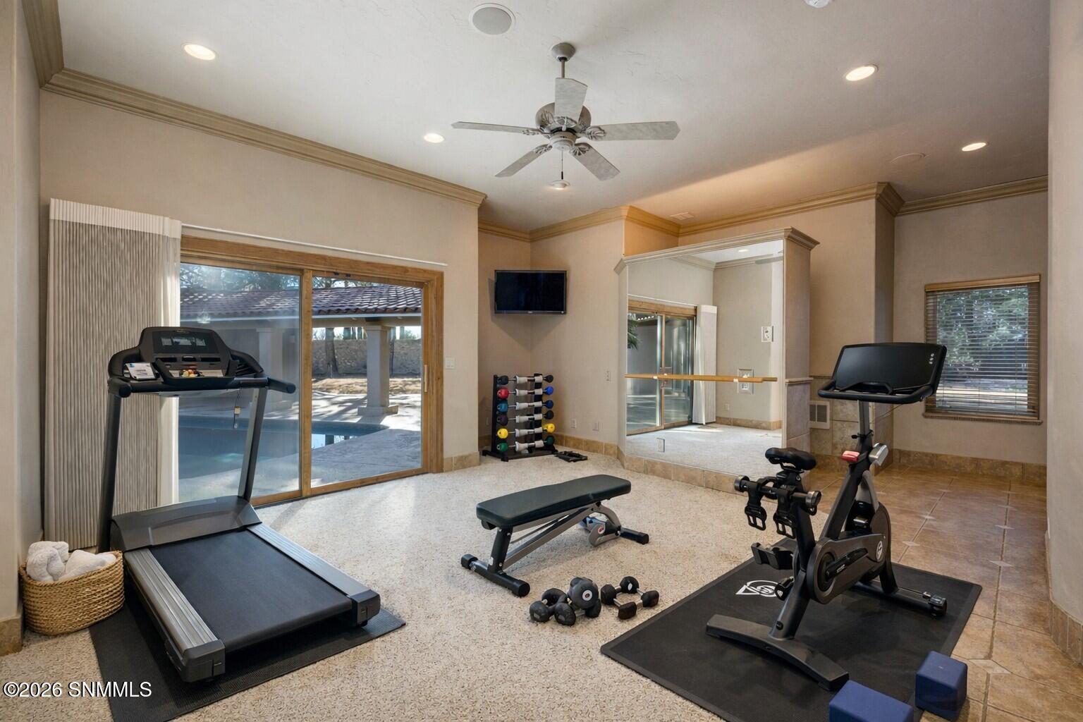 exercise room virtually staged