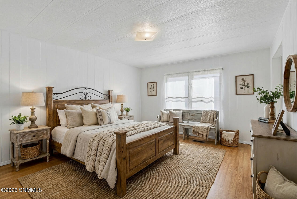 master bedroom staged