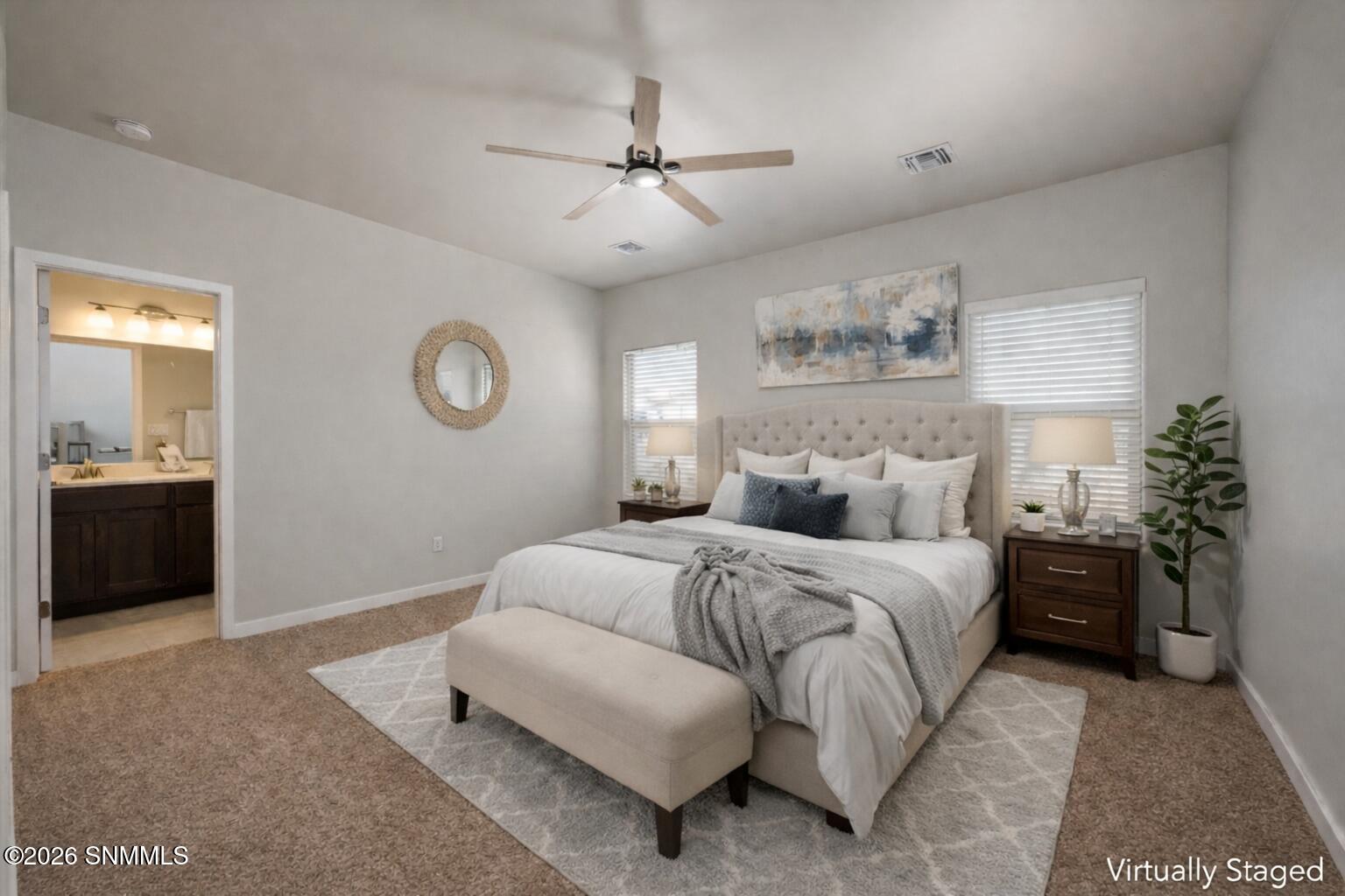 Primary Bedroom Staged