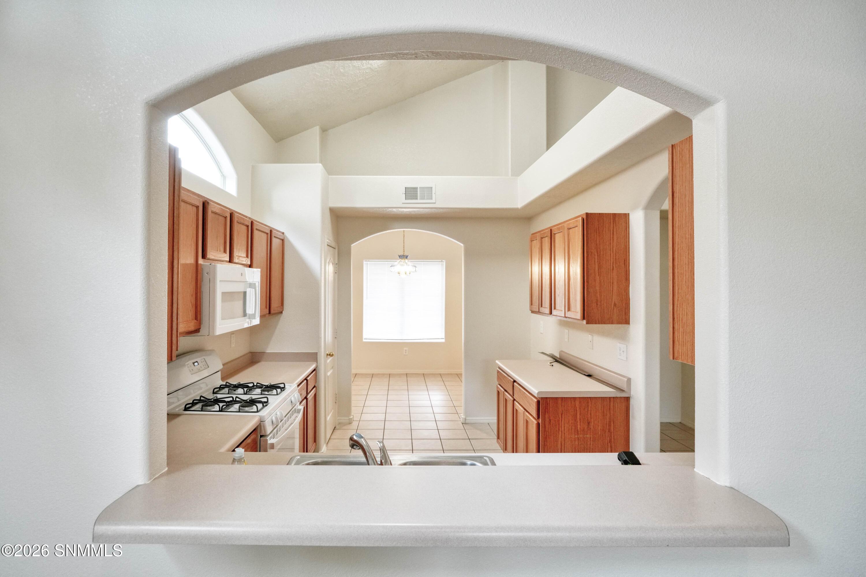 view into the kitchen from dining room