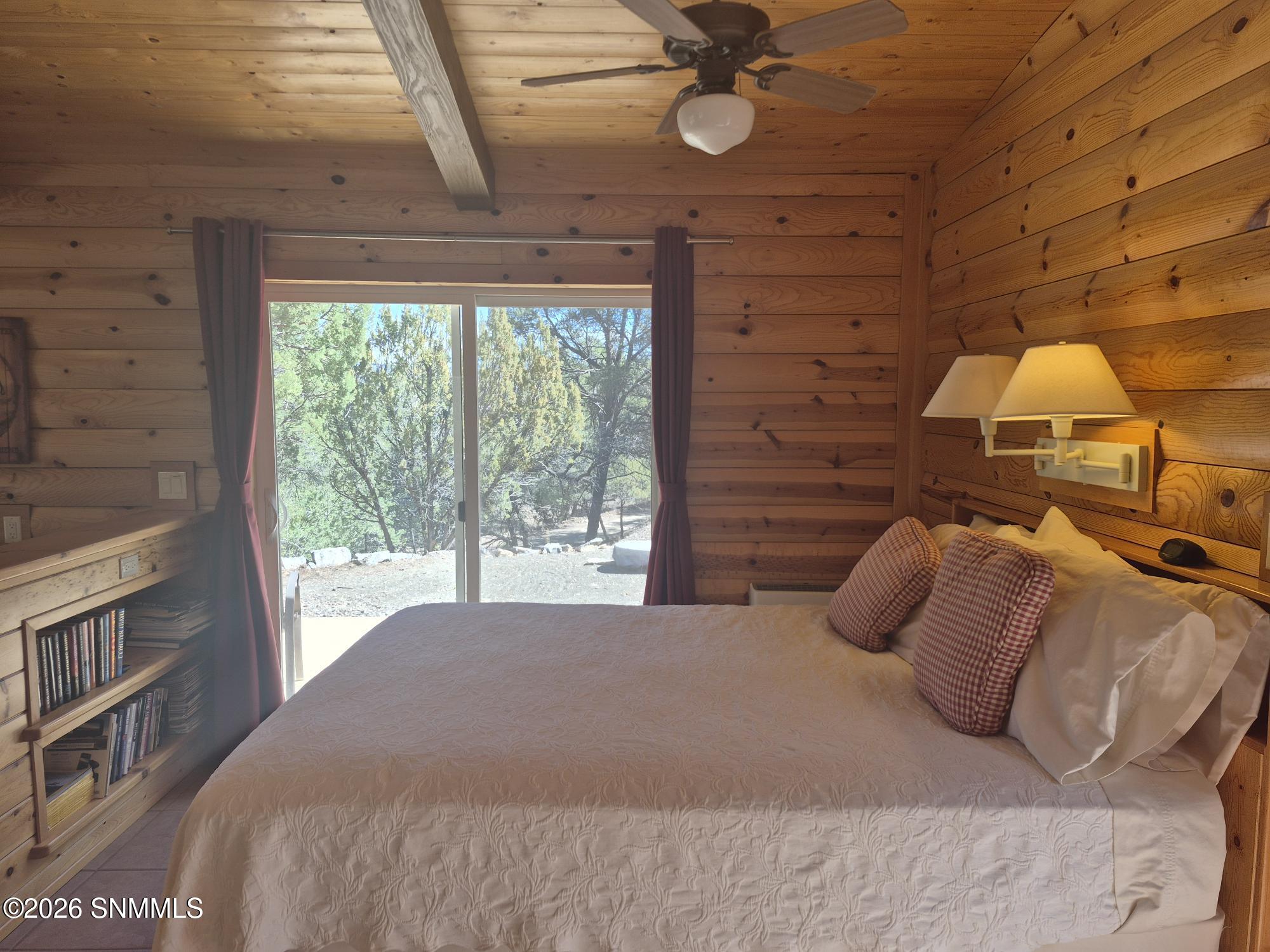 bedroom area book shelf