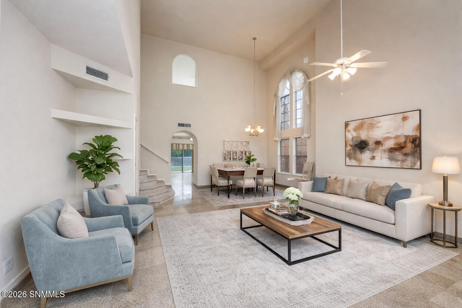 Virtually staged Living room Dining room