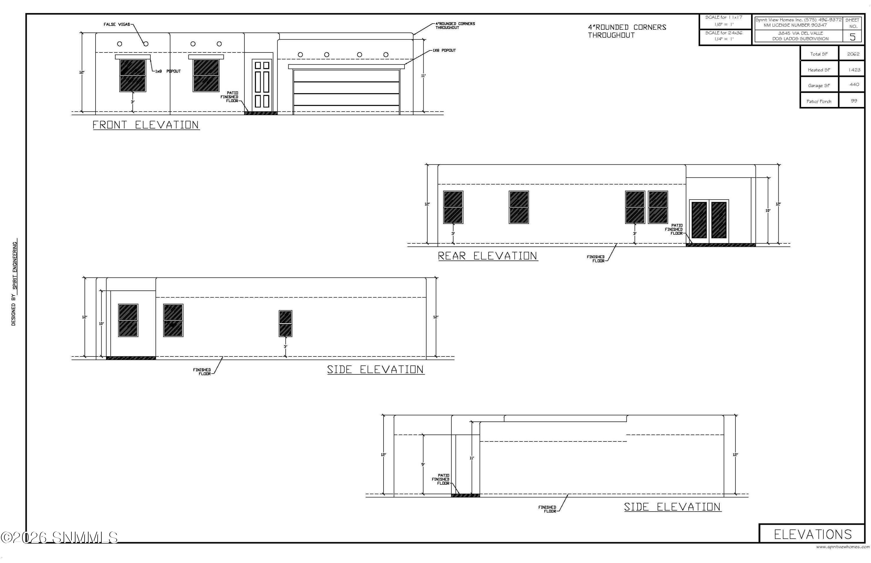 3845 Via Del Valle Elevations