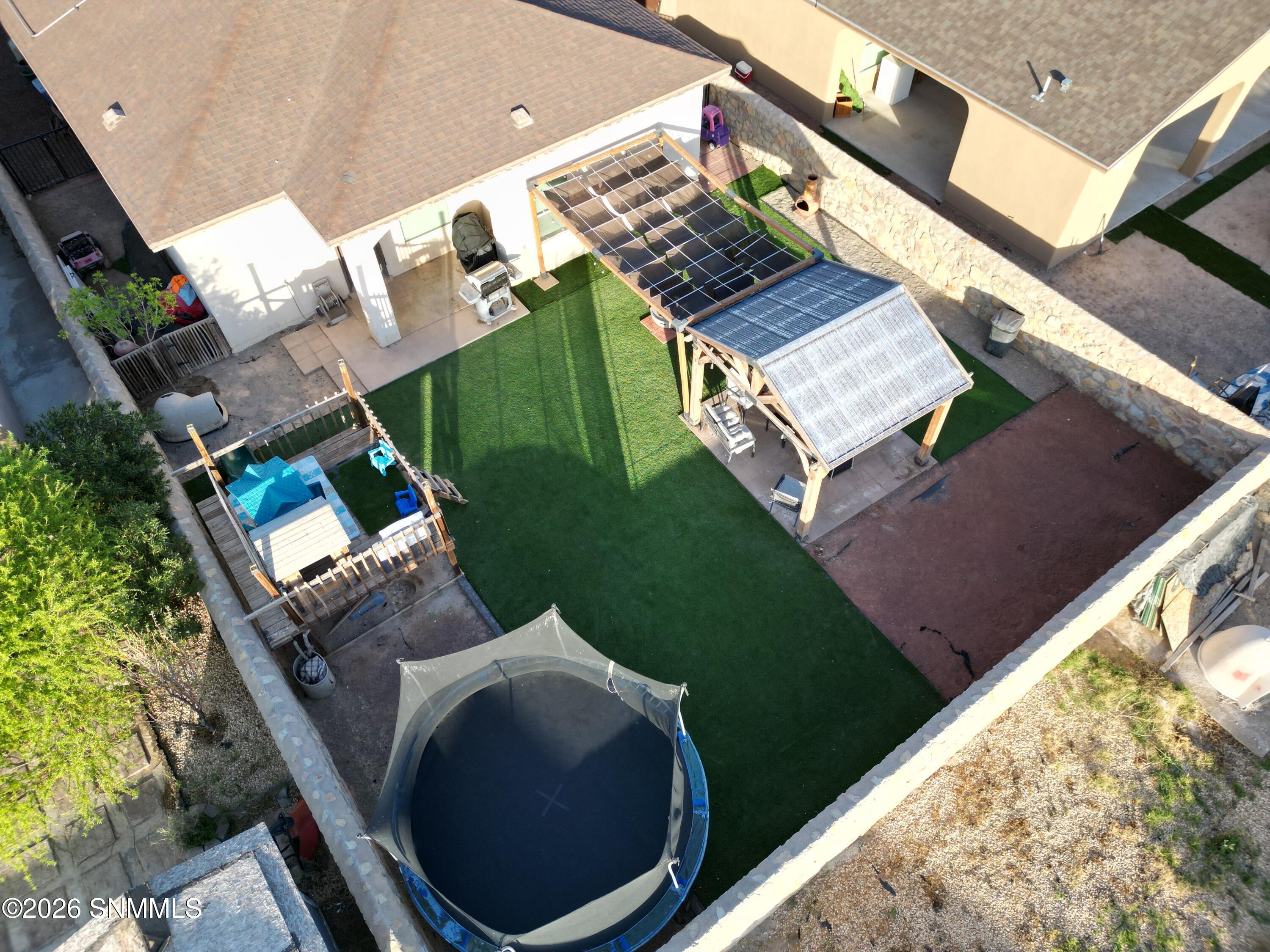 Drone View Of Backyard