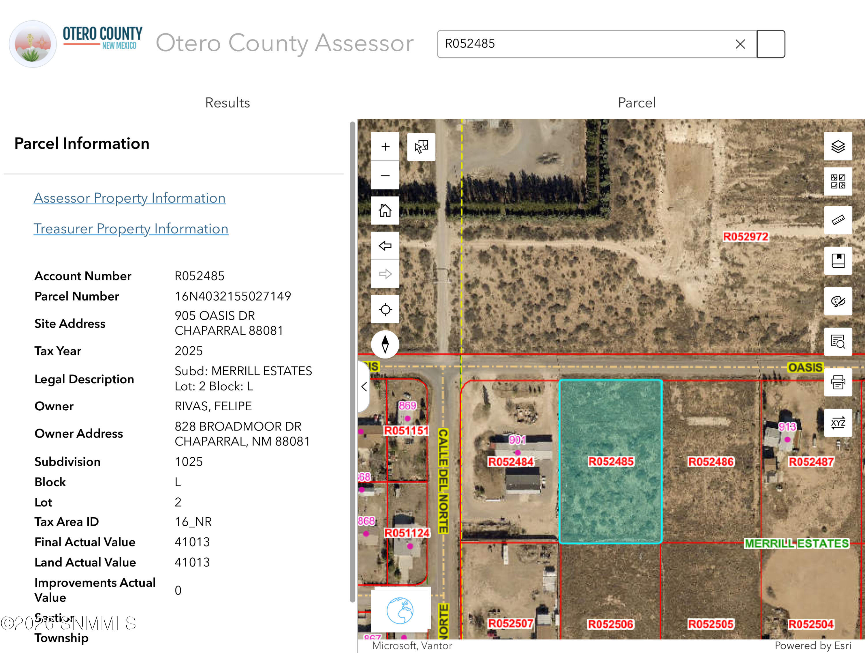 Map GIS 1 lot 905 Oasis -Rivas
