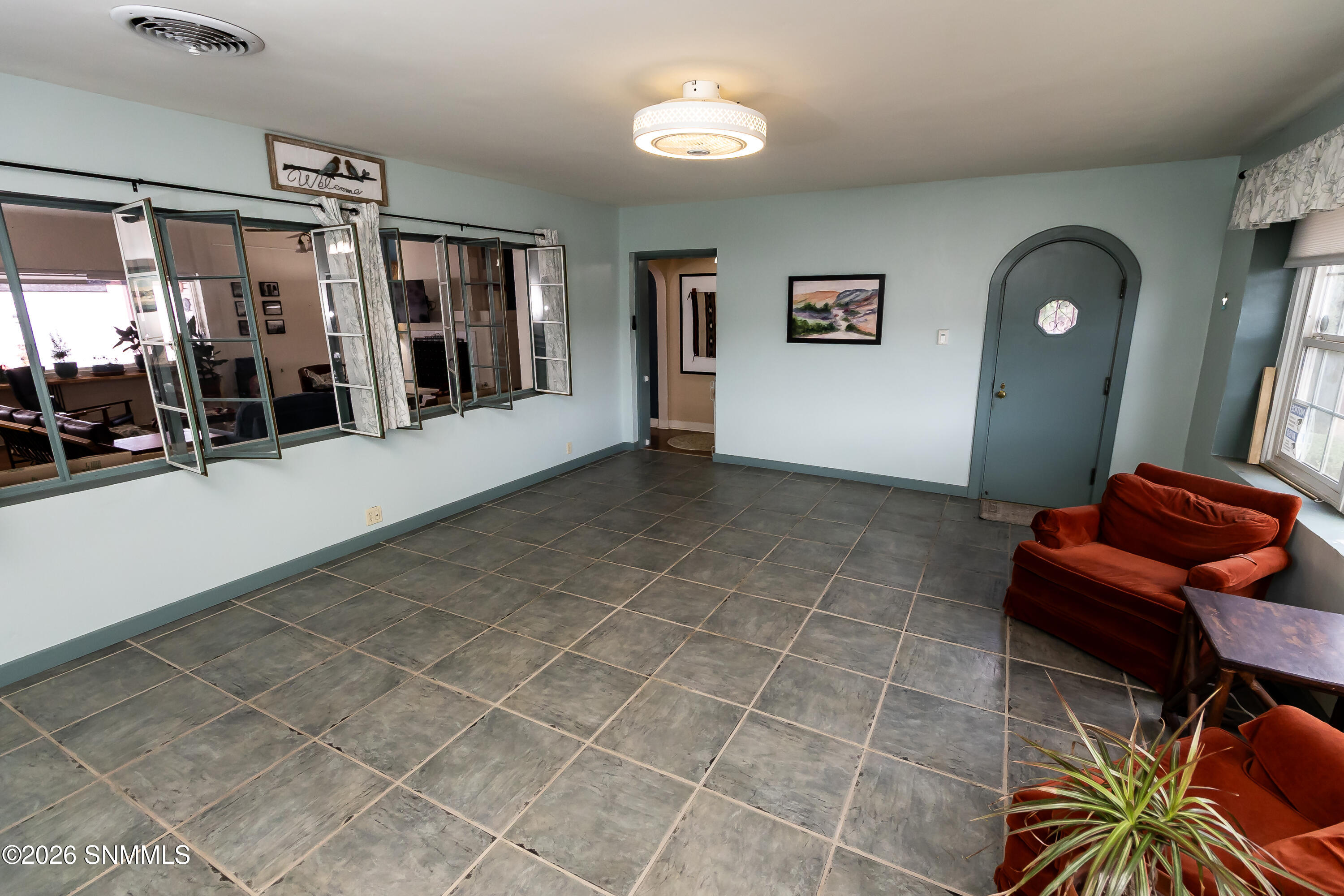 West facing sunroom upon entry