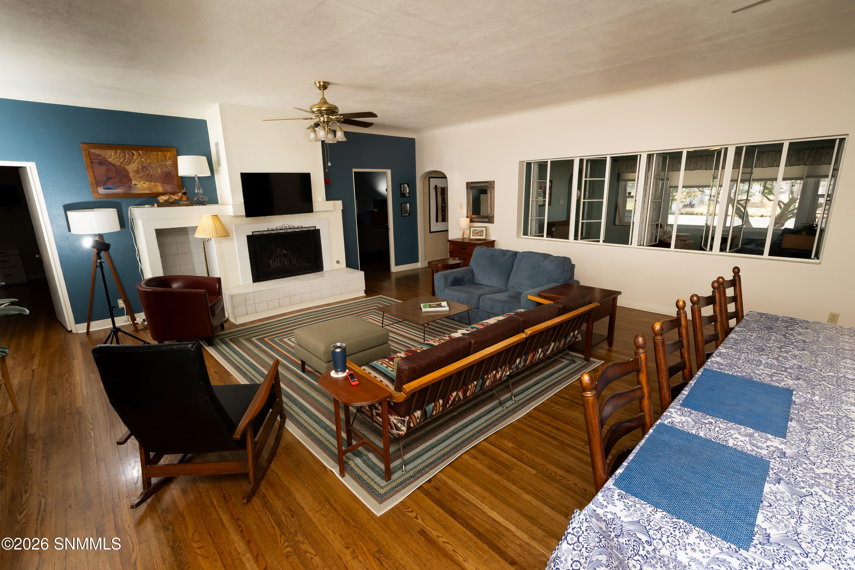 Large main room with fireplace