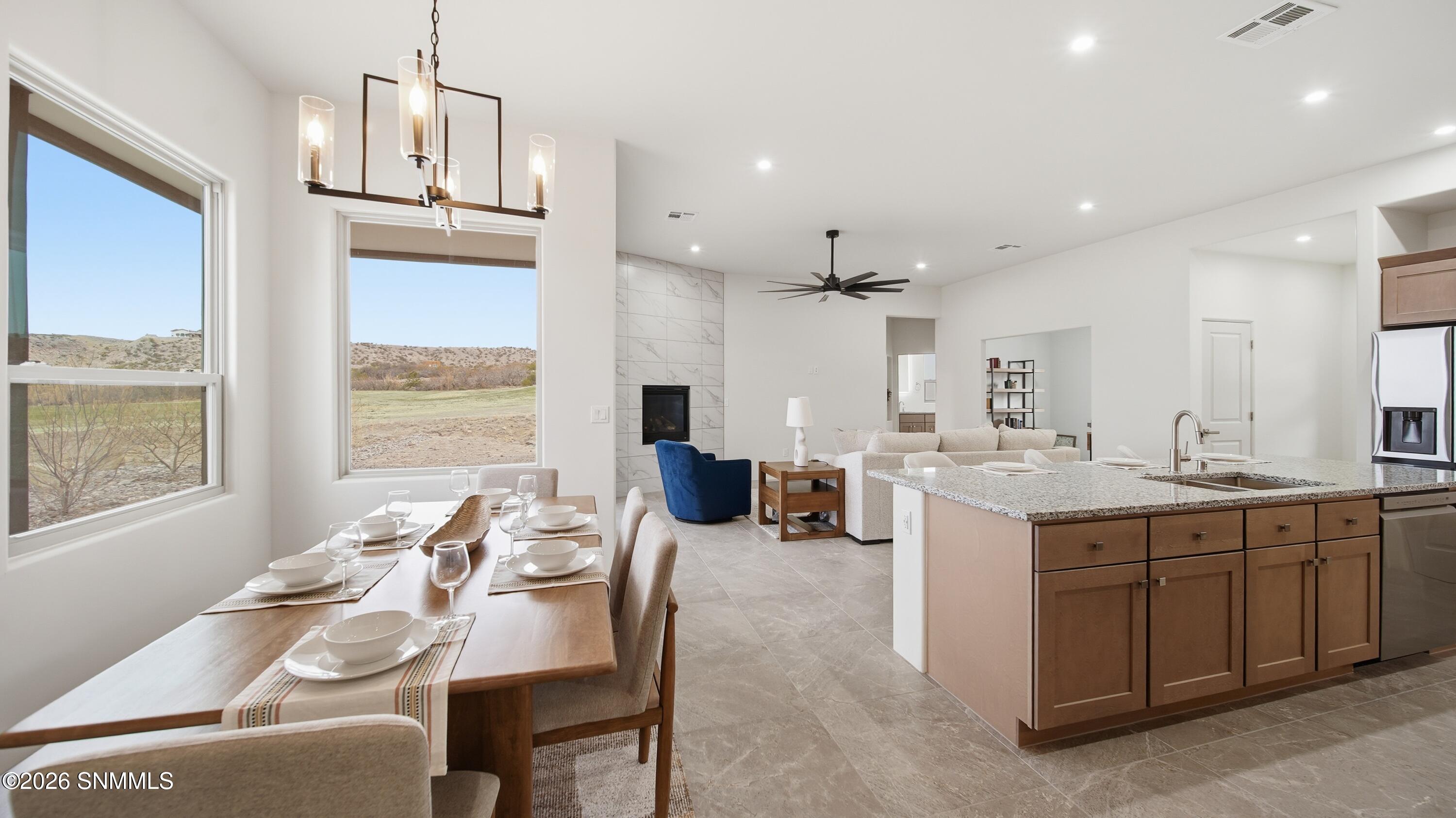 View of Living Space from Dining Area