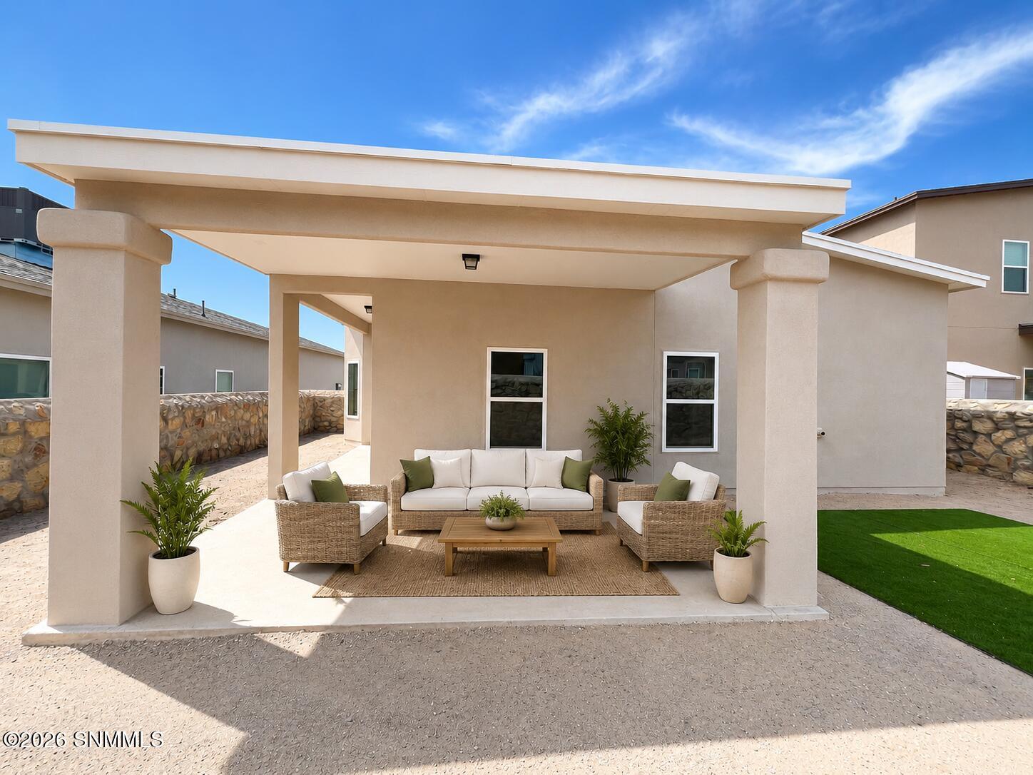 Staged backyard