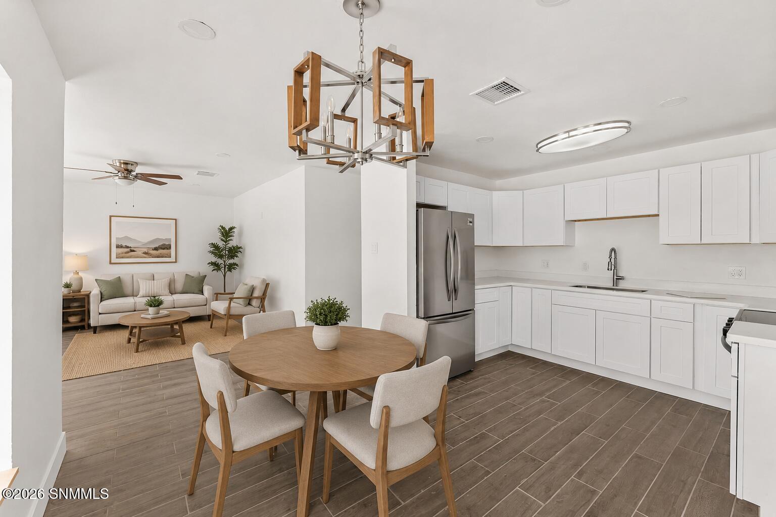 dining and kitchen