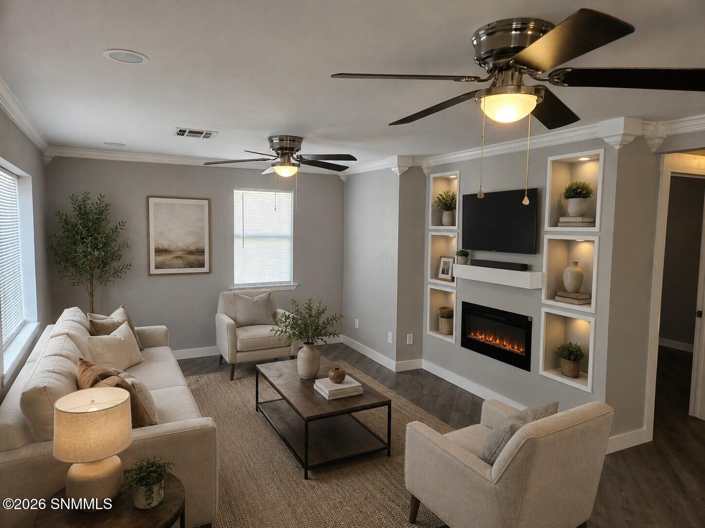 Virtually staged living room