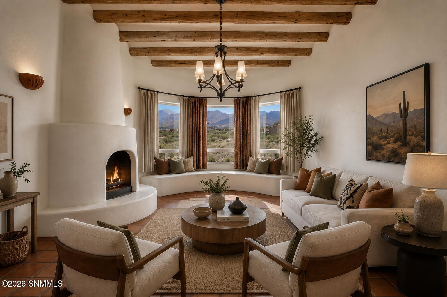 Virtually staged living room