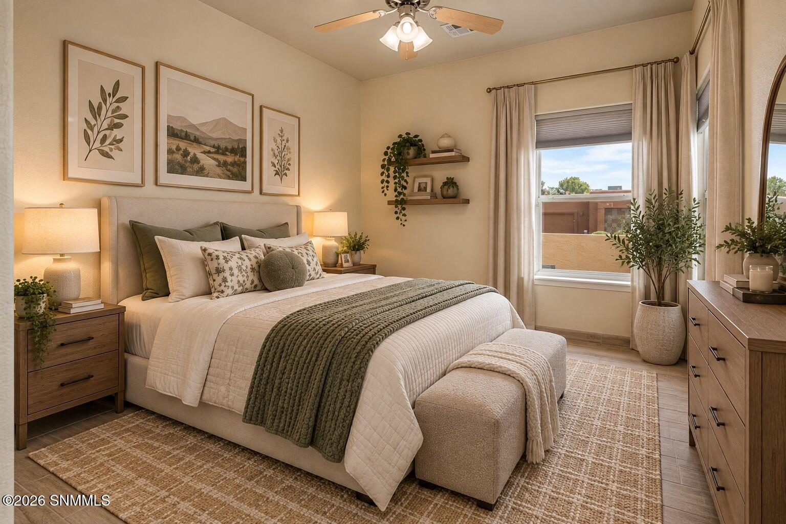 Bedroom virtually staged