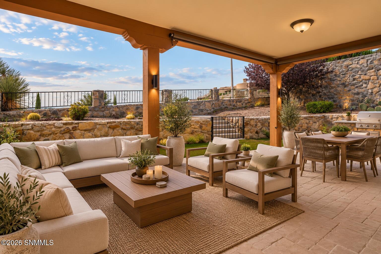 Percha Creek patio virtually staged