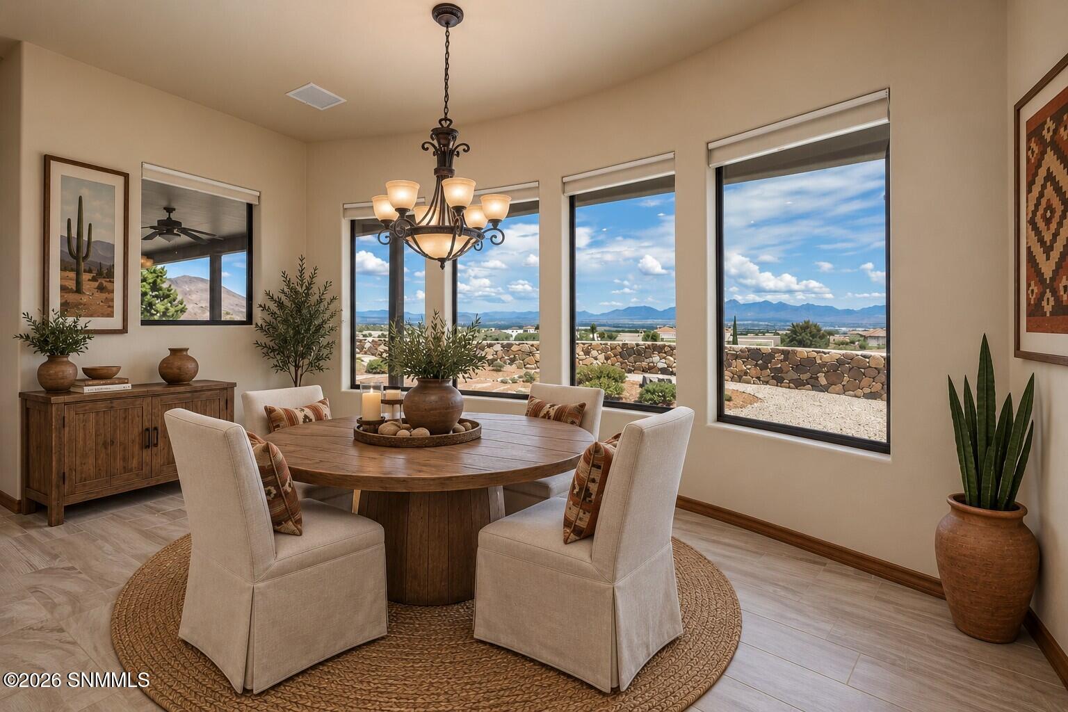 Idyll Court dining room virtually staged