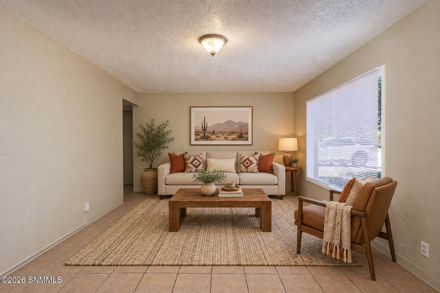 Inviting Southwestern Living Room Stagin